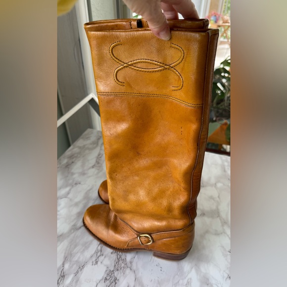 Vintage made in Brazil brown leather heeled boots size 7.5 - Picture 13 of 16